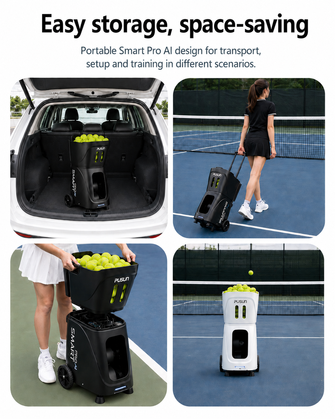 PUSUN Smart Pro AI Padel & Tennis Ball Machine - Image 6