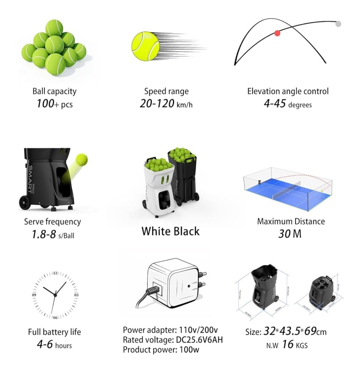 PUSUN Smart Pro Padel & Tennis Ball Machine - Image 2