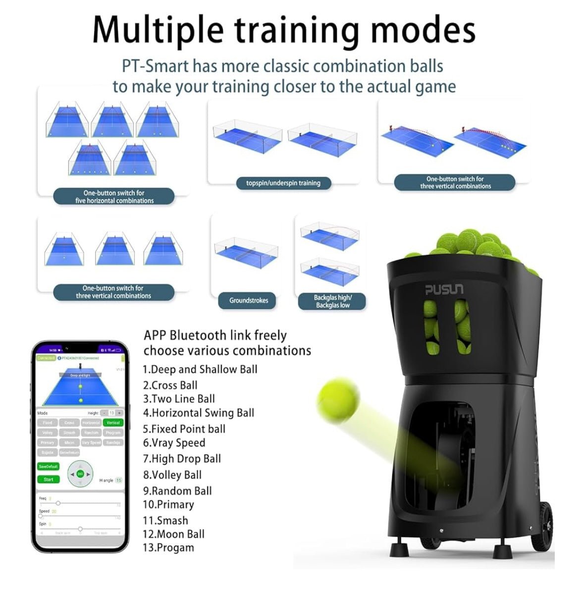PUSUN Smart Pro Padel & Tennis Ball Machine - Image 3