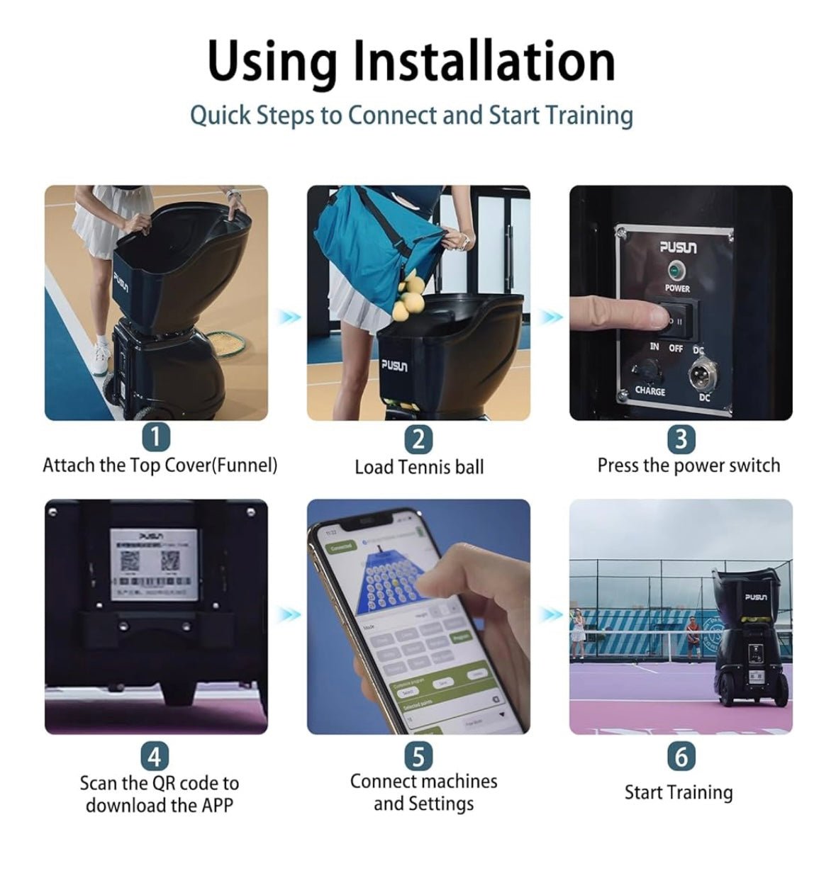 PUSUN Smart Pro Padel & Tennis Ball Machine - Image 6
