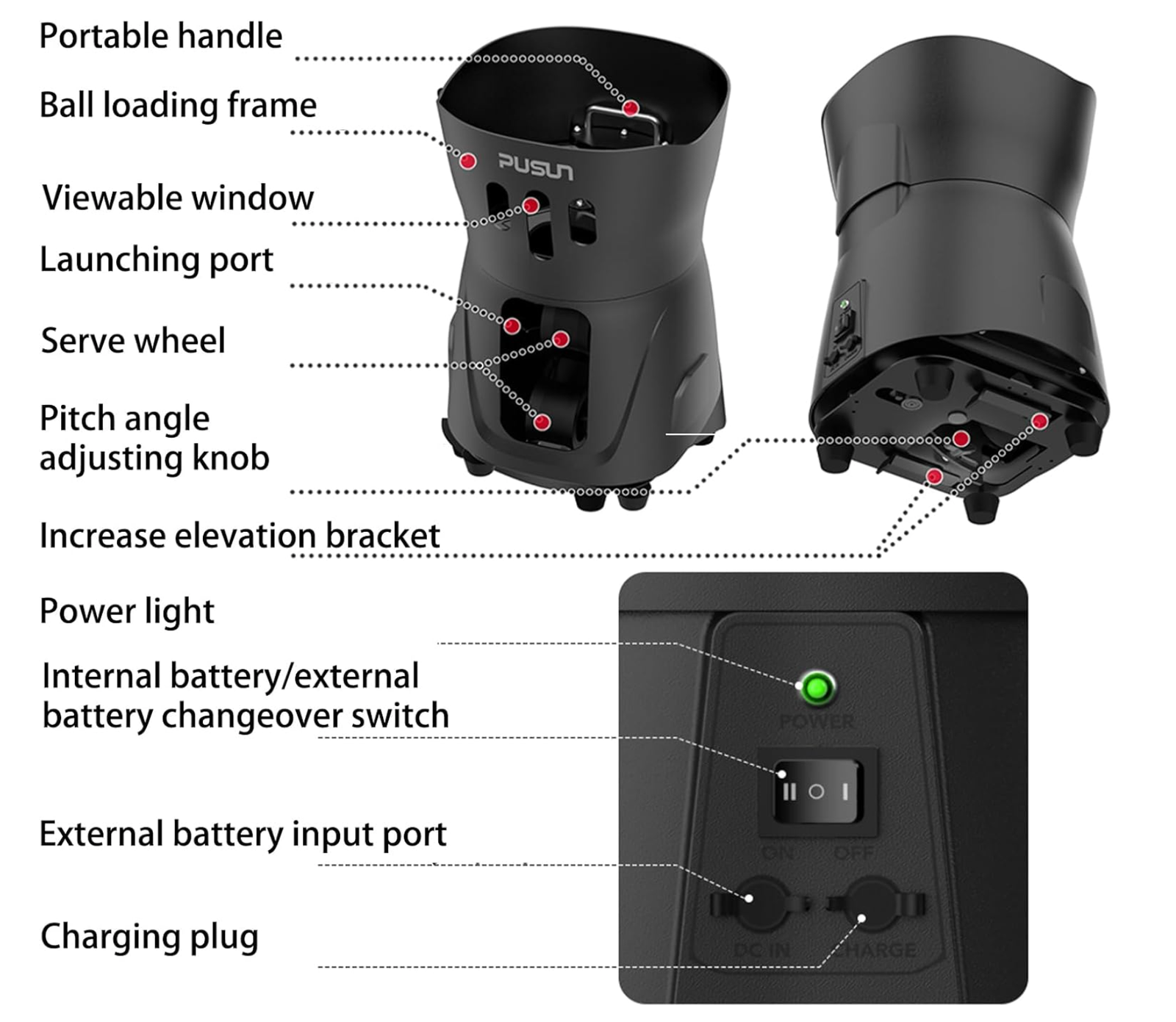 PT Mini Pro Tennis & Padel Ball Machine - Image 8