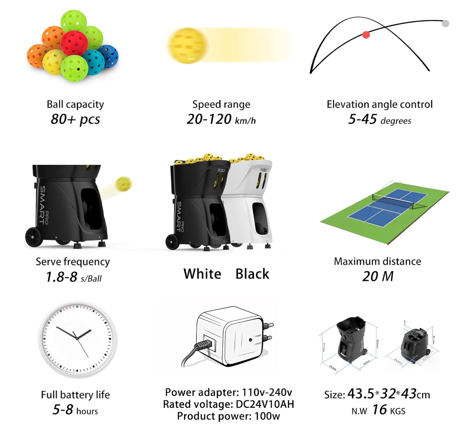 PUSUN PP Smart Pro Pickleball Machine - Image 3