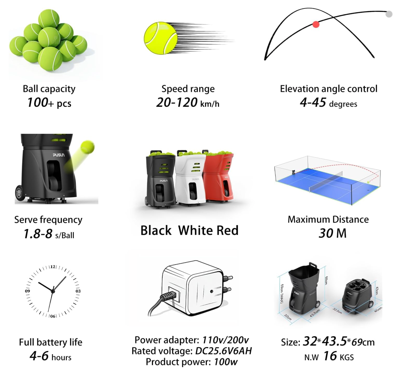 PUSUN Smart Padel & Tennis Ball Machine - Image 4